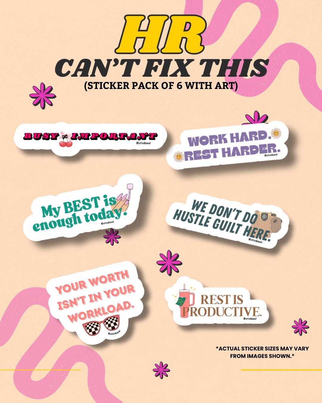 Motivational Quote Stickers, Waterproof Matte Vinyl (6-pack) - Etsy