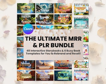 Paquete de cuentos interactivos y libros de actividades para niños con plantillas PLR MRR