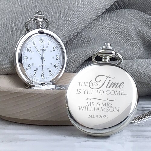 Engraved GROOM Silver Pocket Watch Wedding Gift Personalised Etsy UK