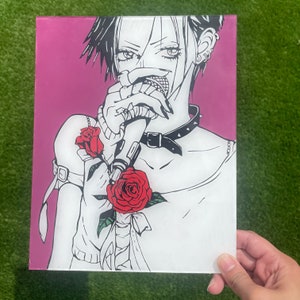 Rose glass painting