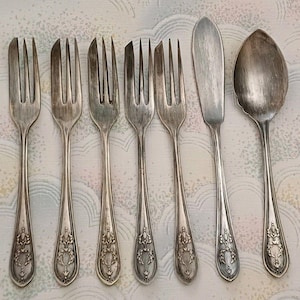 Vintage Fish Knive Spoon & Fork Set REG804328 Silver Plated ESPN