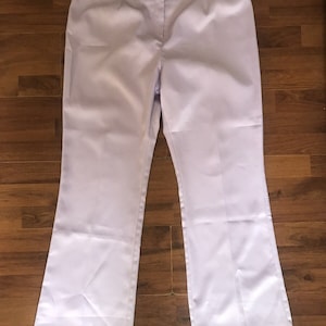 Etam Trousers Vintage 90s Y2K Lilac Satin Wide Leg Back Slit Size UK 18