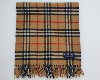 Burberry, Accessories, Authentic Burberry Super Long 0cashmere Scarf In  Beige Check