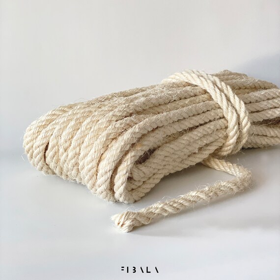 Sisal Rope Natural 18mm, Twisted Eco Friendly Rope, Decorative Sisal Twine,  DIY Craft Rope, Cat Scratching Post, Pet Toy Supplies 