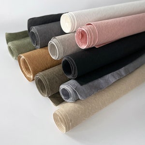 Samples of washable paper fabric, Aged washable kraft paper, Leather washing paper, Sustainable supplies, Vegan leather, SnapPap paper sheet