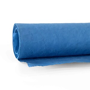 Tissu en papier lavable 30 x 69 cm, cuir en papier végétalien bleu indigo