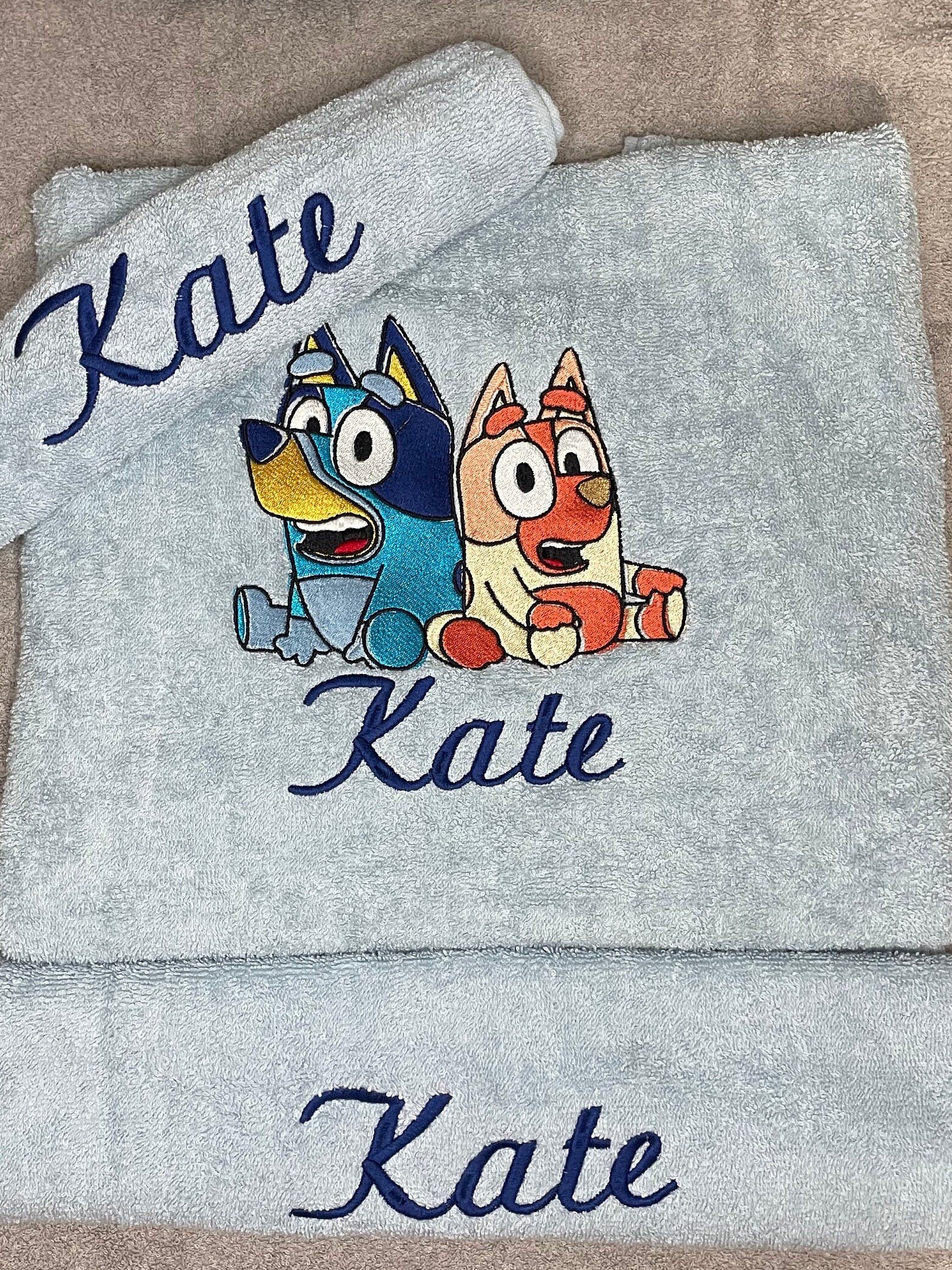 Towel Set Embroidered - Bluey and Bingo - Etsy Australia