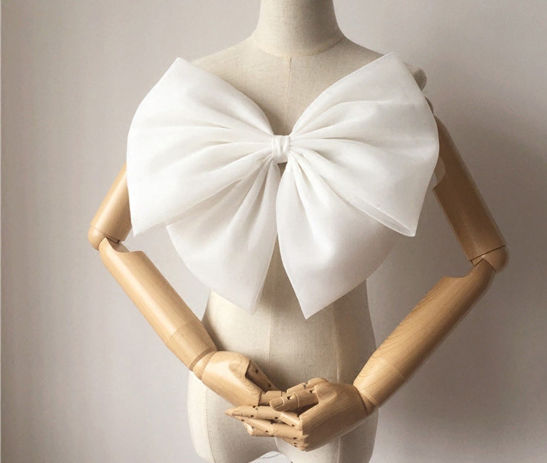 Ivory Prom Dress Bow, Satin Bow for Weeding, Bow for Dress, Wedding