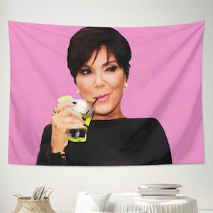 Kris Jenner Tapisserie intéressante Drôle de mème Tapisserie suspendue murale Tapisserie vintage Tapisserie pour College Dorm Room Home Decor image 1