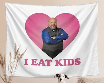 I Eat Kids Bertram Tapestry For Bedroom Funny Meme Love Tapestry Wall Art Hanging For College Dorm Bedroom Party Decor