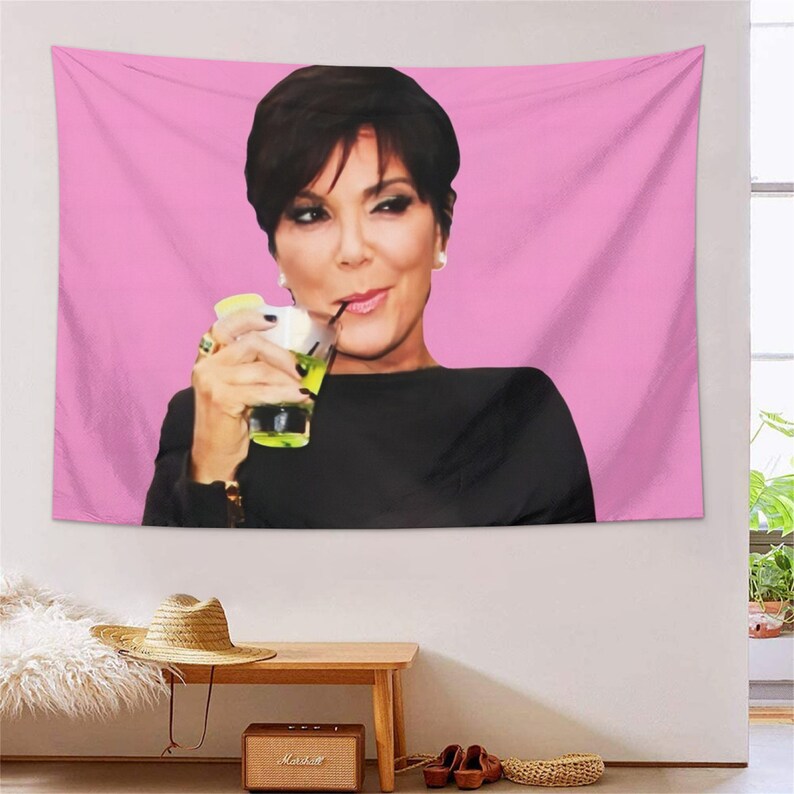 Kris Jenner Tapisserie intéressante Drôle de mème Tapisserie suspendue murale Tapisserie vintage Tapisserie pour College Dorm Room Home Decor image 2