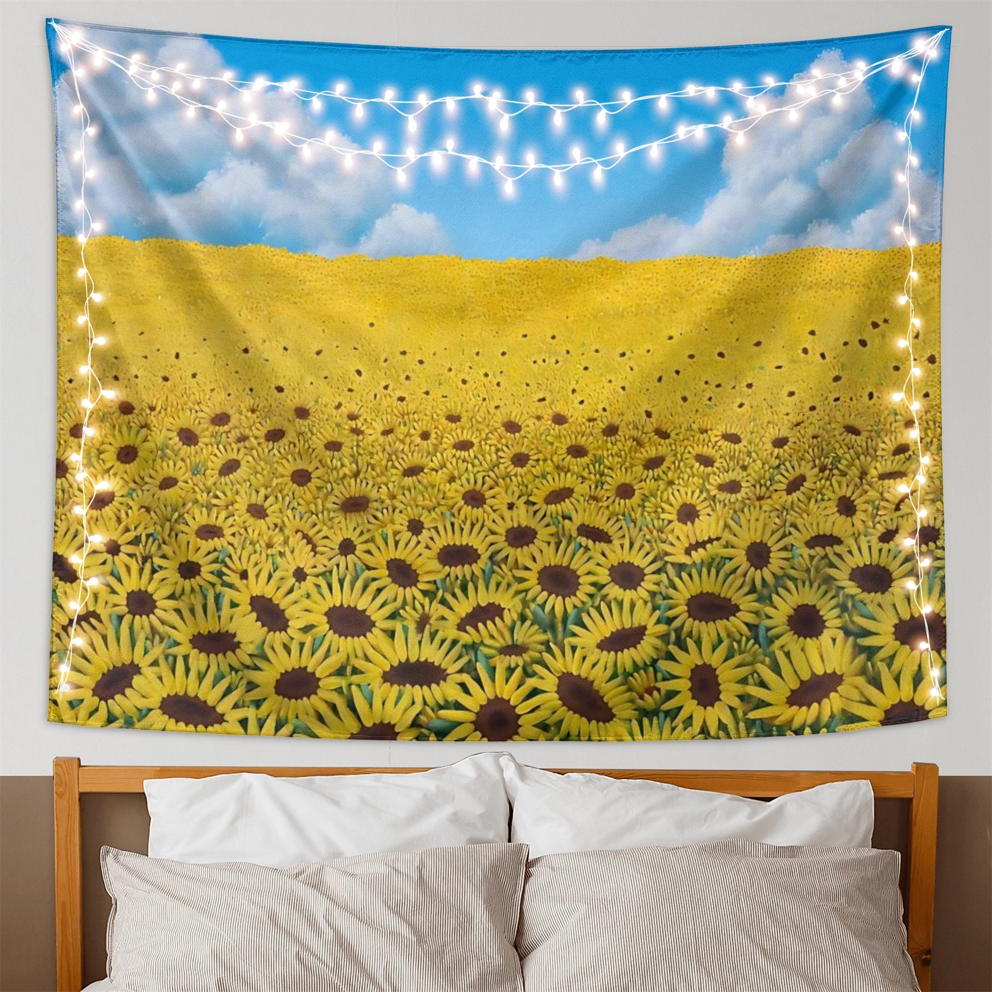 Sunflower Tapestry Wall Hanging Golden Yellow Sunflowers Tapestries