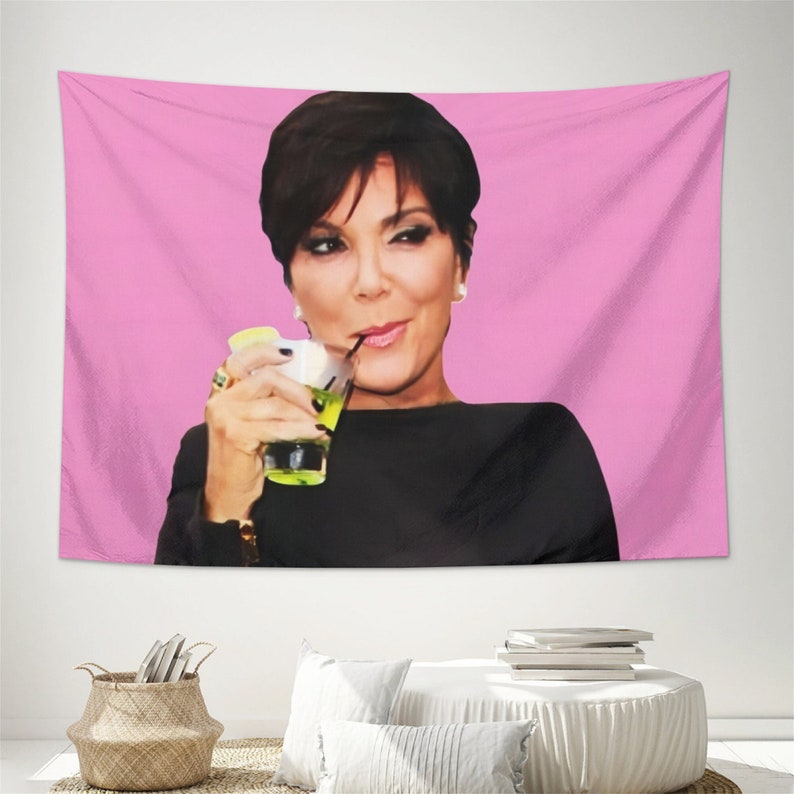 Kris Jenner Tapisserie intéressante Drôle de mème Tapisserie suspendue murale Tapisserie vintage Tapisserie pour College Dorm Room Home Decor image 1