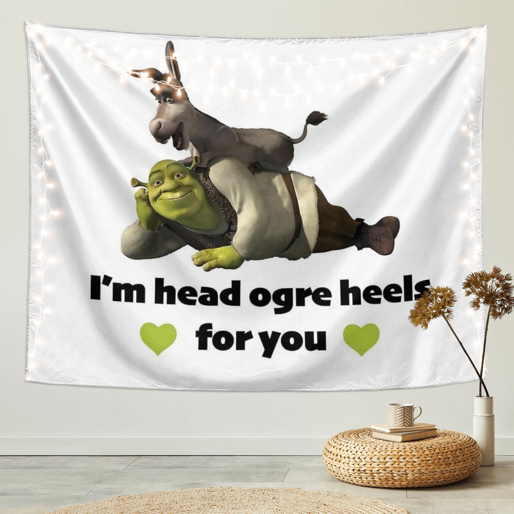  Shrek Meme Tapestry Wall Hanging Natural 60x40in Landscape  Bedroom Living Room Dormitory Decoration : Home & Kitchen