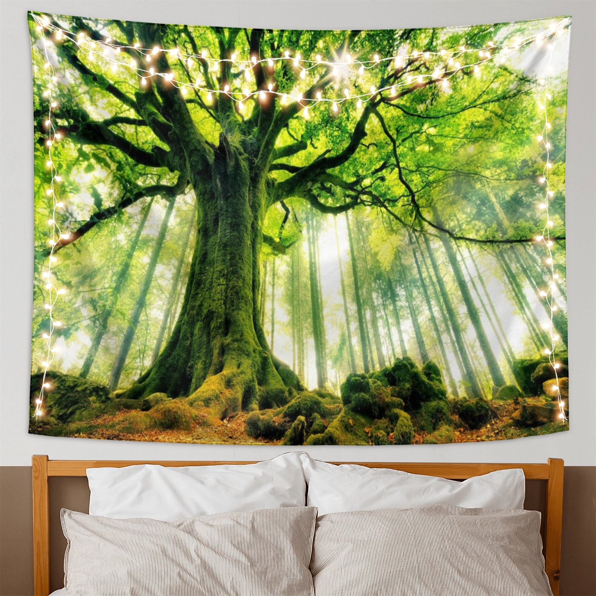 Forest Tapestry Green Tree Wall Tapestry Large Nature Tapestries