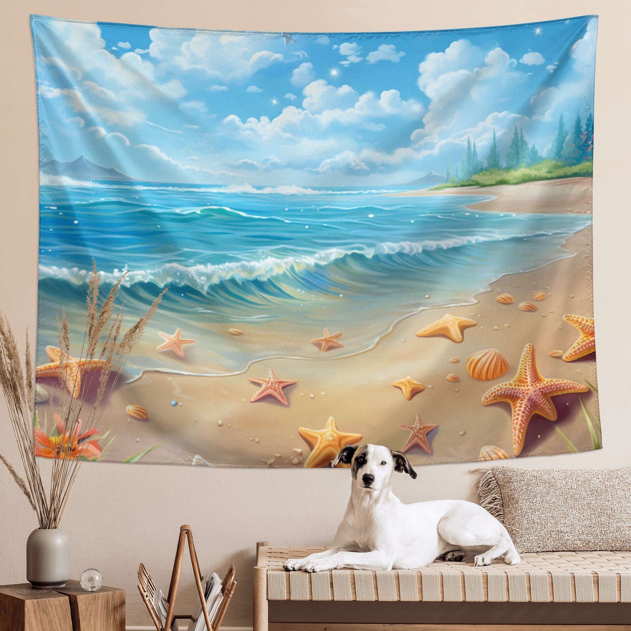 Ocean Beach Tapestry Summer Tropical Beach Tapestry Tropical Island Palm Tree Nature