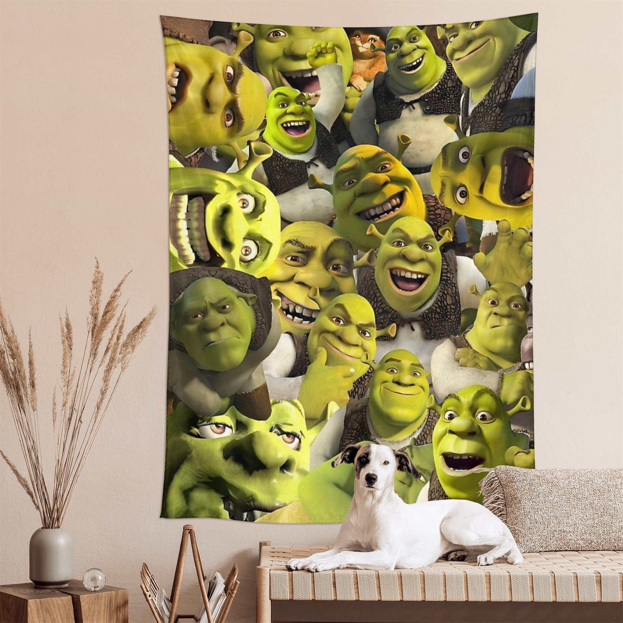  LWIEF Shrek Tapestry Eboy And Egirl Fiona Funny Tapestrys  29x37in Meme Tapestries Wall Hanging Art Poster For Bedroom : Home & Kitchen