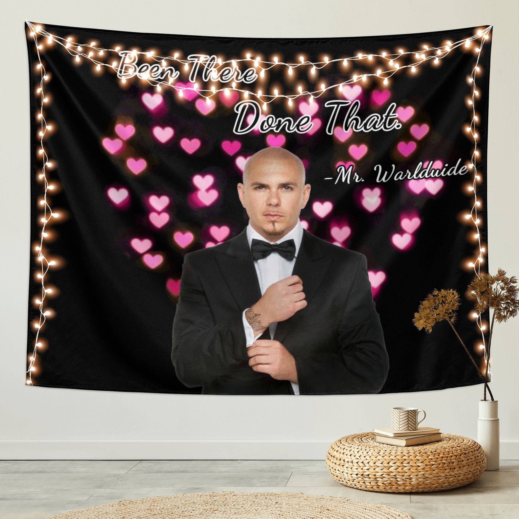 Mr Worldwide Tapestry Live Laugh Love Pitbull Tapestry