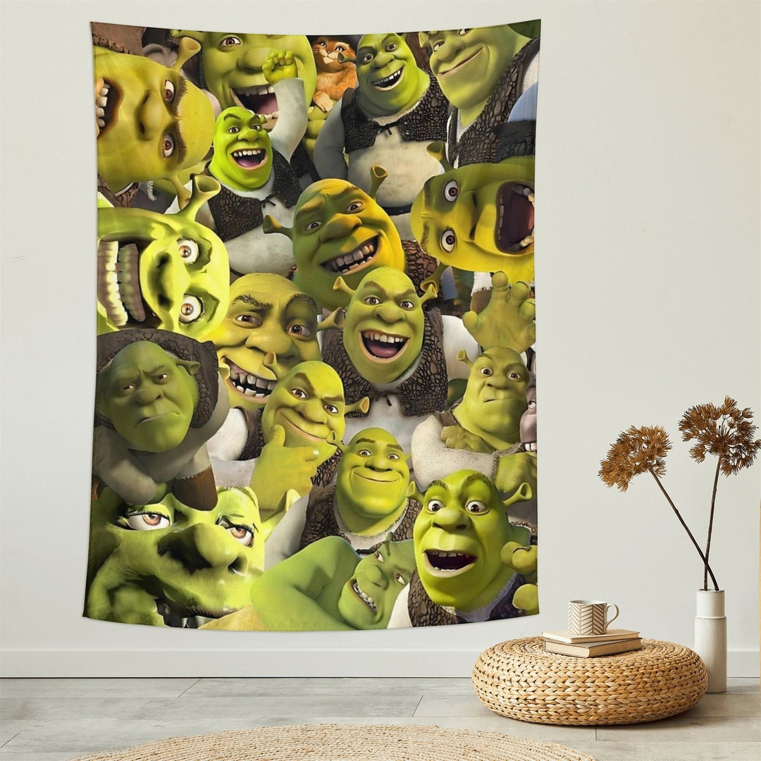 Funny Tapestry Shrek Tapestries Meme Wall Hanging Wall Decor Poster
