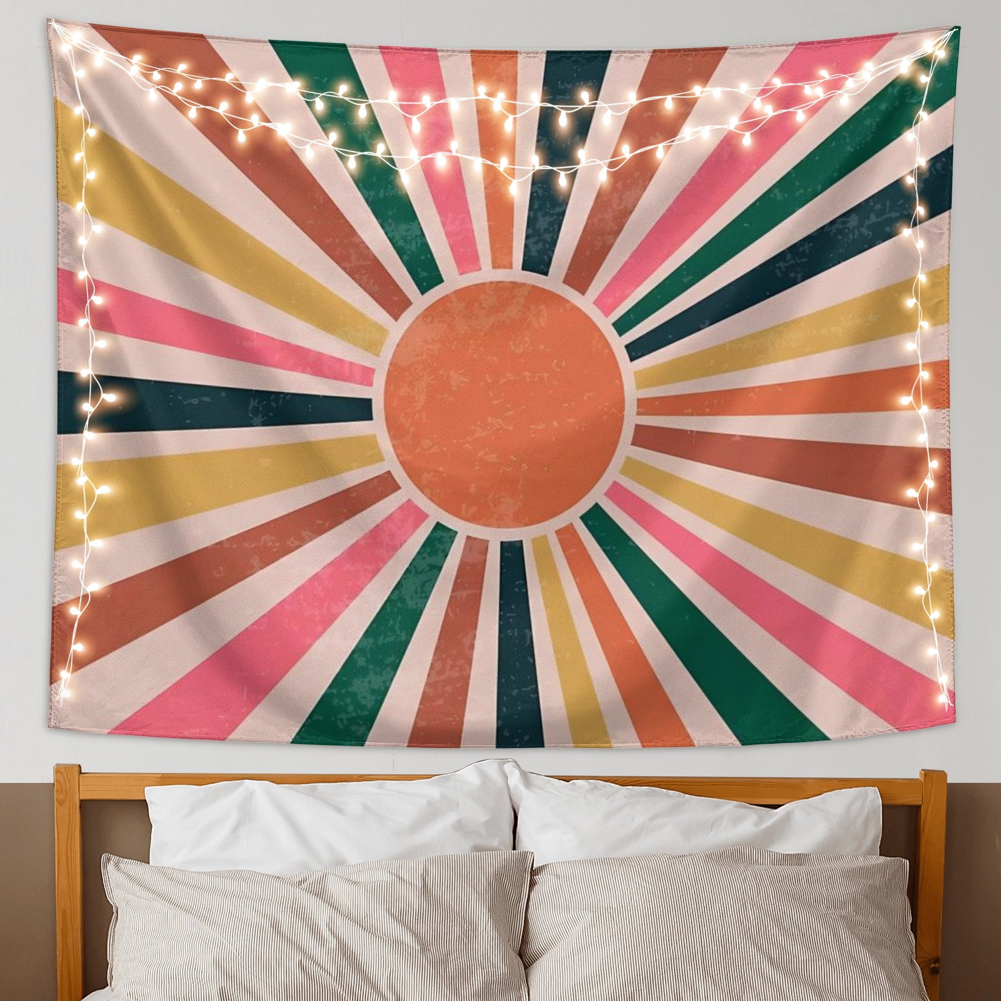 Sun Tapestry Boho Mountain Abstract Wall Hanging Tapestries