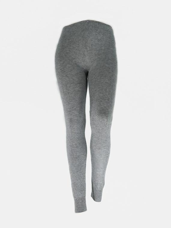 Leggings Cashmere Warm Ankle Length Wool Mix Wool Cashmere Gray 