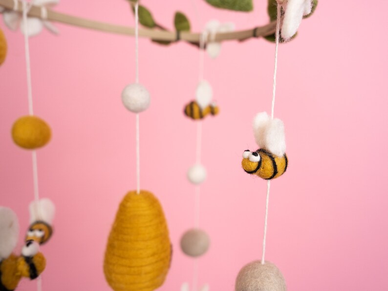 Mobile Handmade From Felt Bees Hive Baby Room Decoration Gift Baby