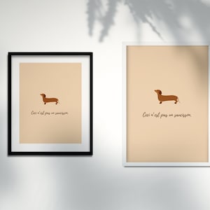 Dachshund Wall Art | Ceci n&#39;est pas un saucisson | Sausage Dog Print | Digital Download | Dog Poster | Home Decor | Art Print | Bar Wall Art
