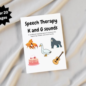 Speech Therapy, K and G sounds, Speech therapy Materials, Speech activities for home, Articulation worksheets, Speech therapy worksheets