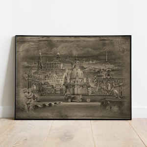 Dresden Poster Elbflorenz Fineart Wandbild Reise Sachsen Bildcollage Wohndeko Kunstdruck Fotografie Versandkostenfrei
