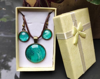 Ensemble Collier Et Boucles D'oreilles Tanzanite En Or Blanc