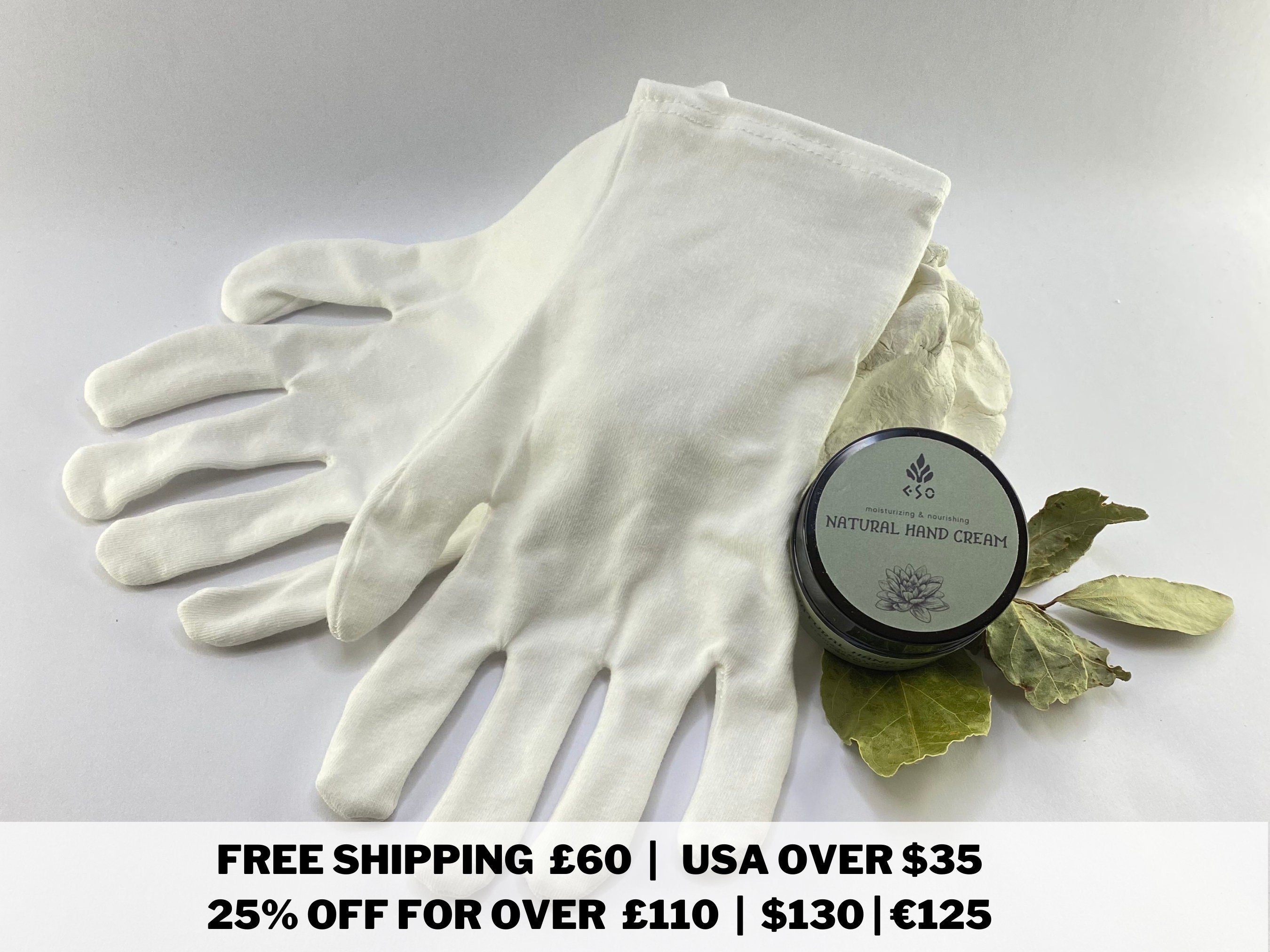 4 guantes blancos + 1 guante negro para eczema, piel sensible seca