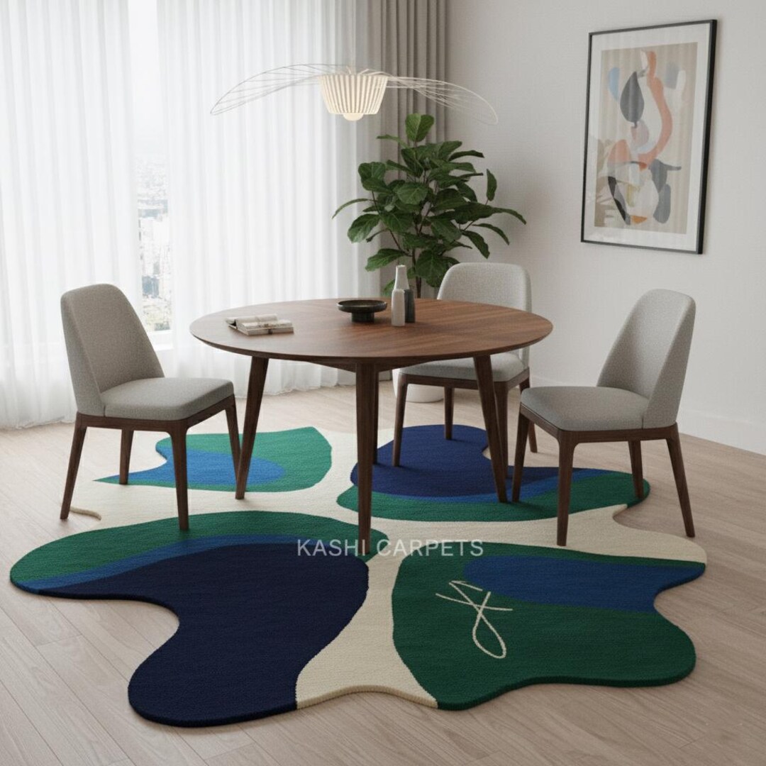 Multicolor Wool Hand-tufted Area Rug, Irregular Design Handm,ade ...