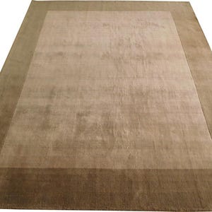 Hand Tufted Taupe Wool Rug: Contemporary Style, 5x8 to 10x14, Custom Sizes Available