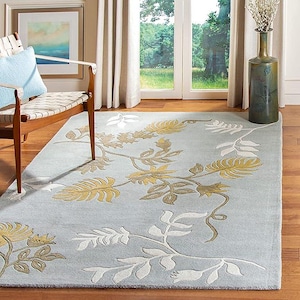 Hand-Tufted Grey Wool Rug: Modern Living Room Carpet