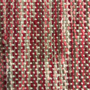 Handwoven Wool Area Rug 9x12: Red Brown, Green, Blue, White