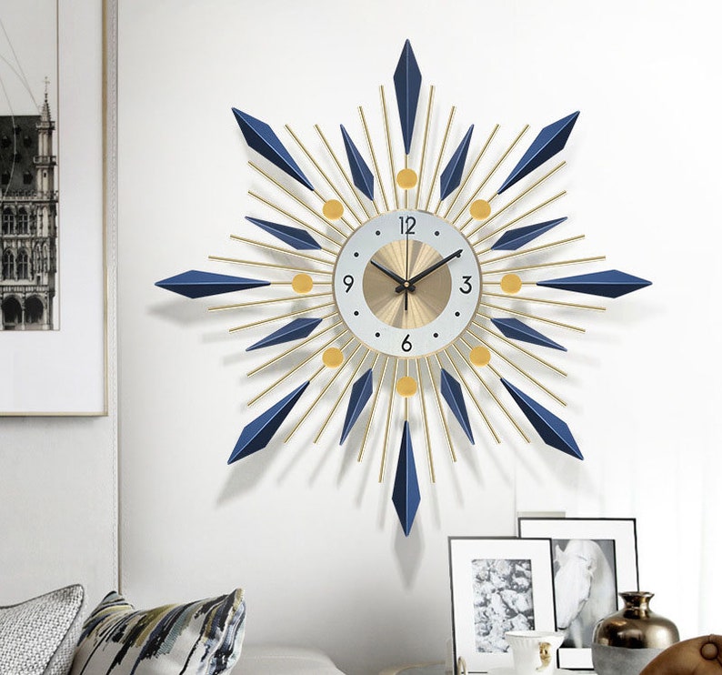 Modern Starburst Wall Clock Atomic Retro Clock Vintage Etsy UK
