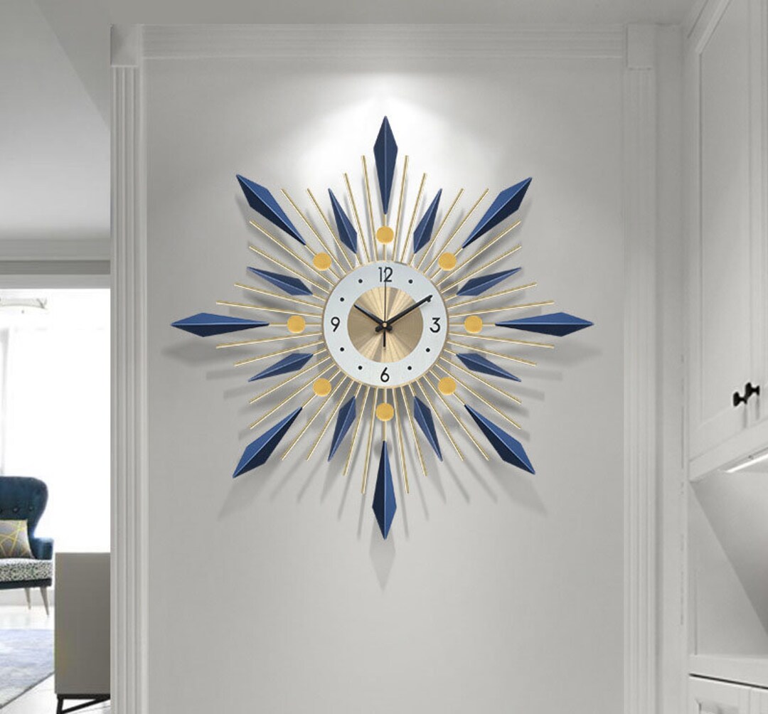 Modern Starburst Wall Clock Atomic Retro Clock Vintage Etsy UK