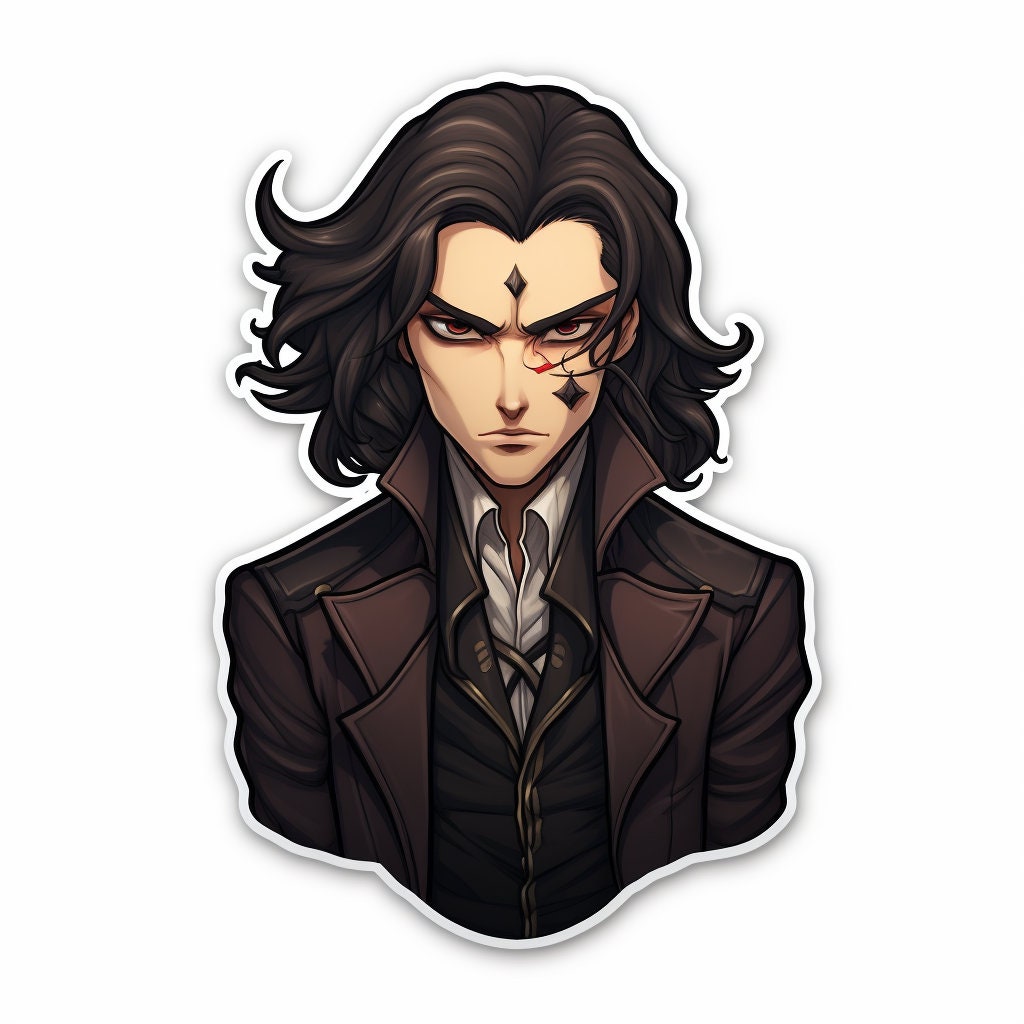 Warlock Sticker Goth Brown Haired Warlock Sticker Halloween Decoration - Etsy