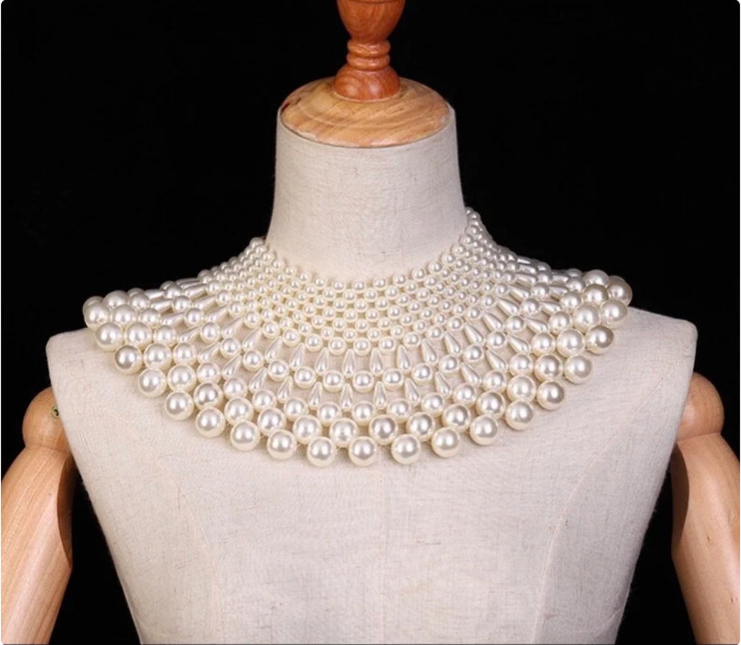 Women Pearl Collar Bride Wedding Dress Pearl Collar Etsy