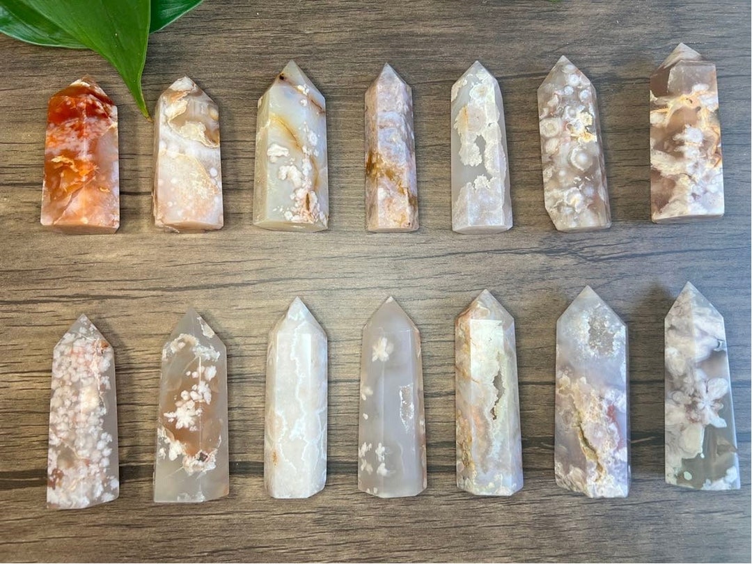 Flower Agate Towers CHOOSE YOUR OWN Flower Agate Druzy Etsy