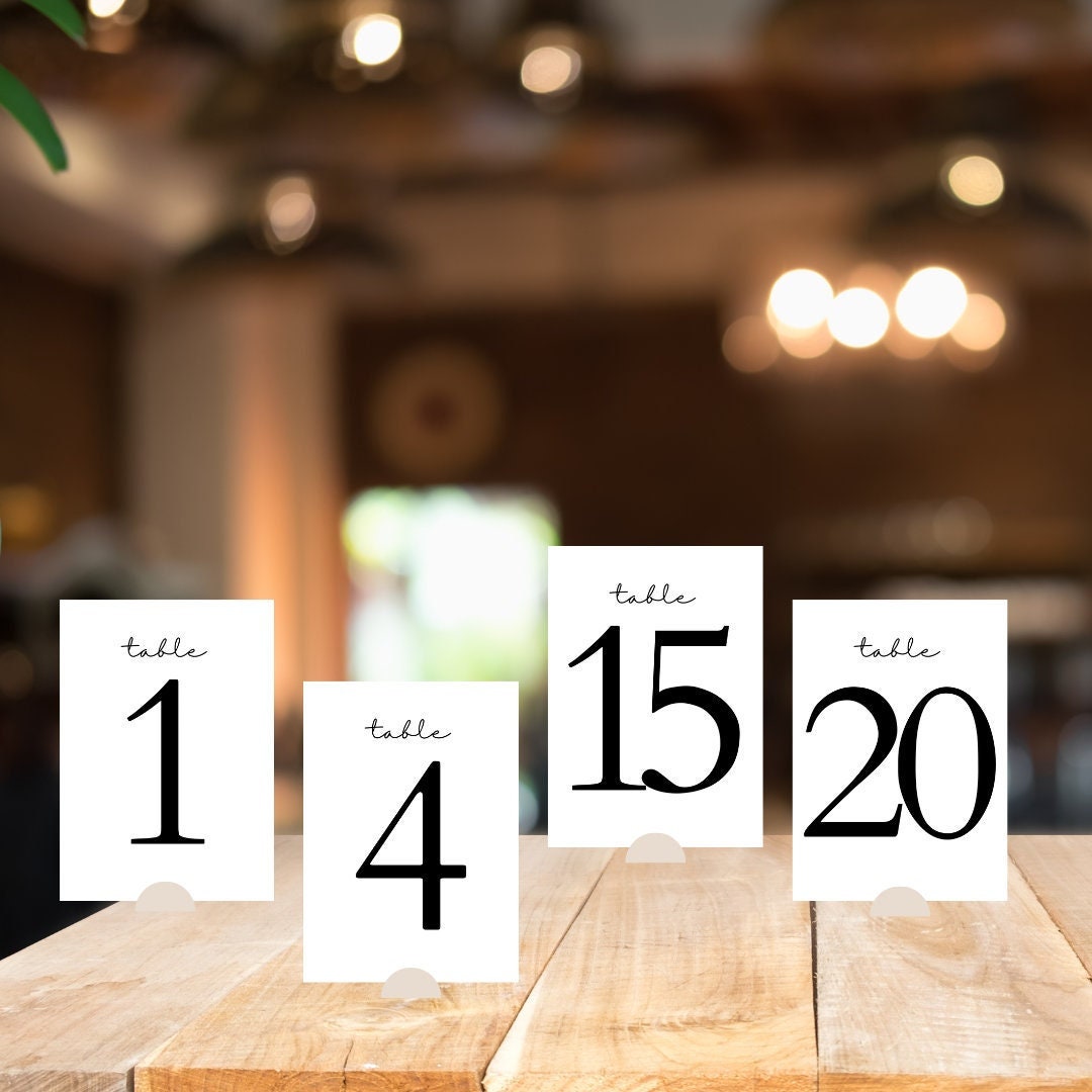 Wedding Table Numbers (digital File to Print) - 4x6" and 3.475x4.874 ...