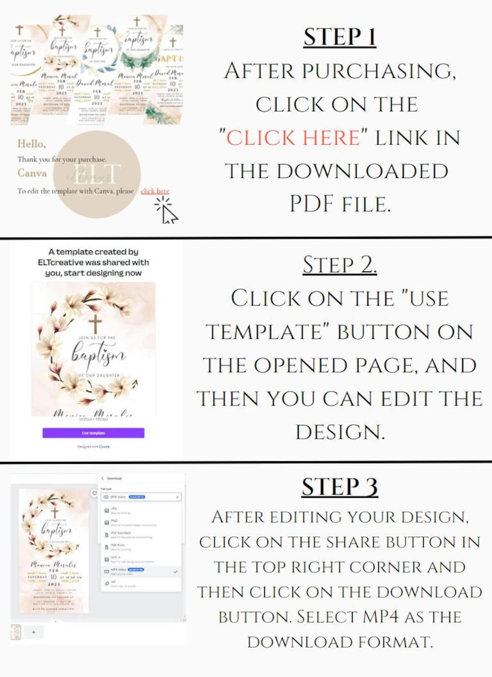 Baptism Video Invitation, Upload Photo Evite, Christening Invite