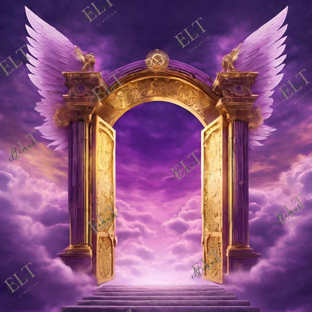 Purple Sky and the Gate of Heaven, in Loving Memory PNG, Funeral