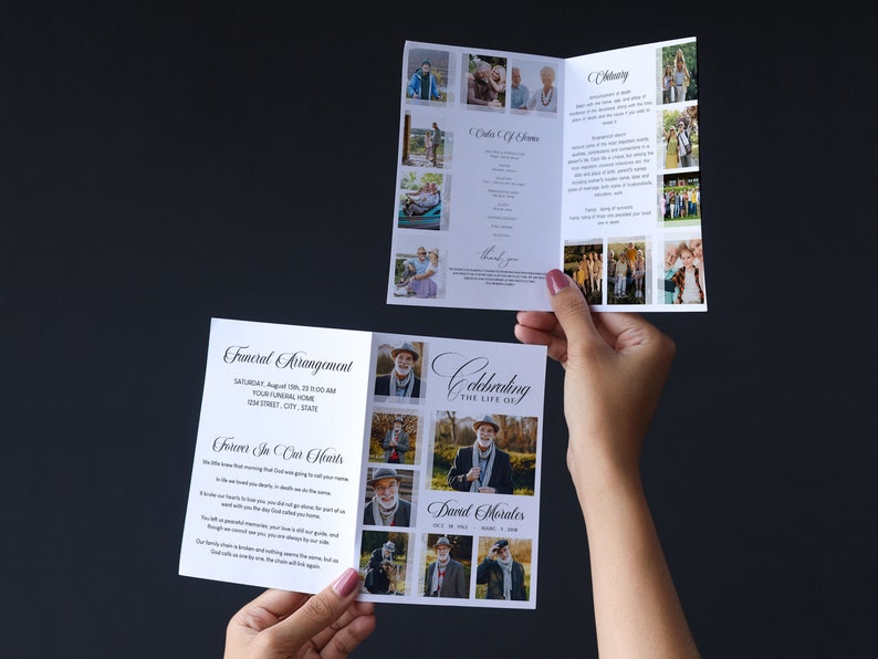 Celebration of Life Funeral Program Template: Editable Memorial (Instant Download) image 6