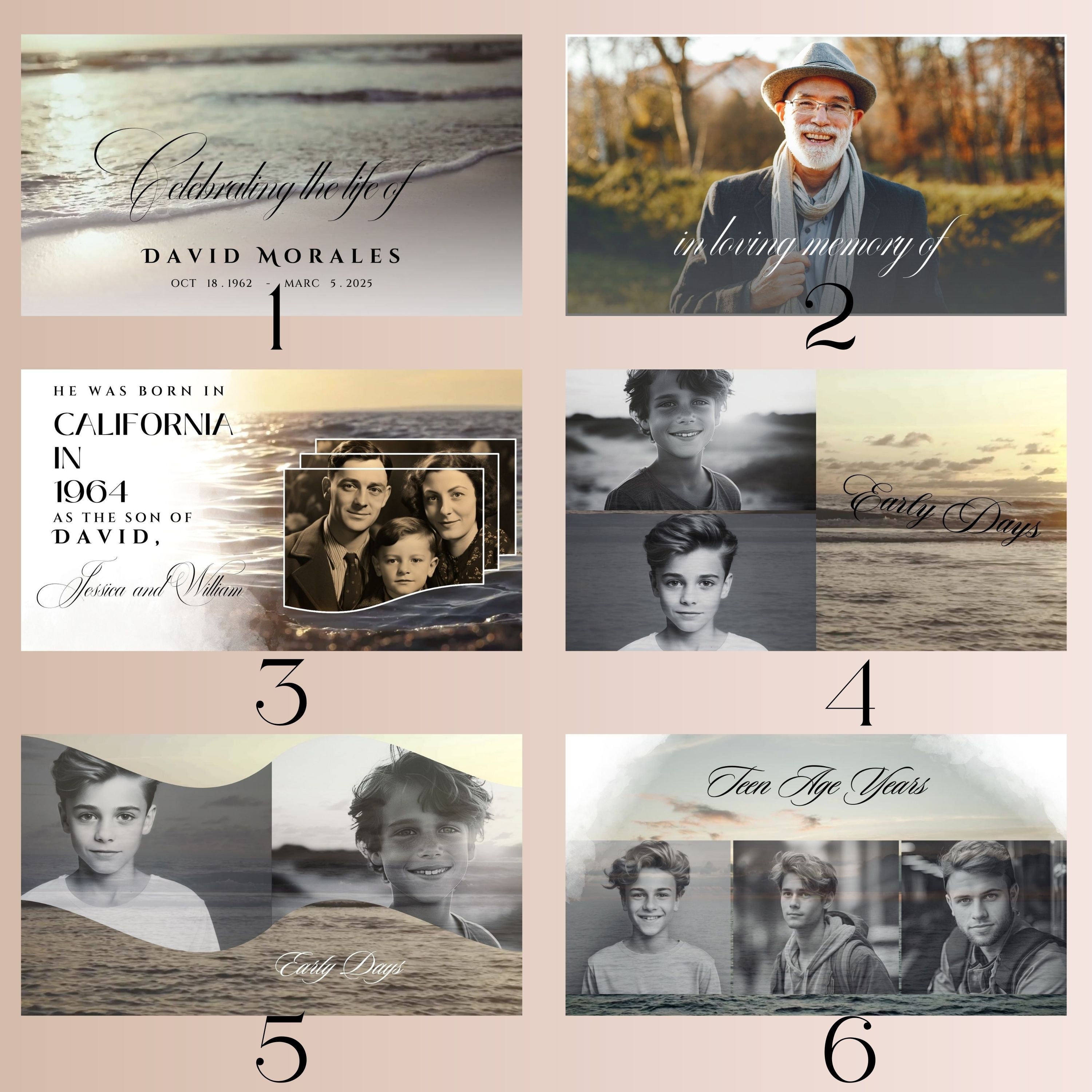Sea and Beach Funeral Slideshow Template, Memorial Video, Celebration ...