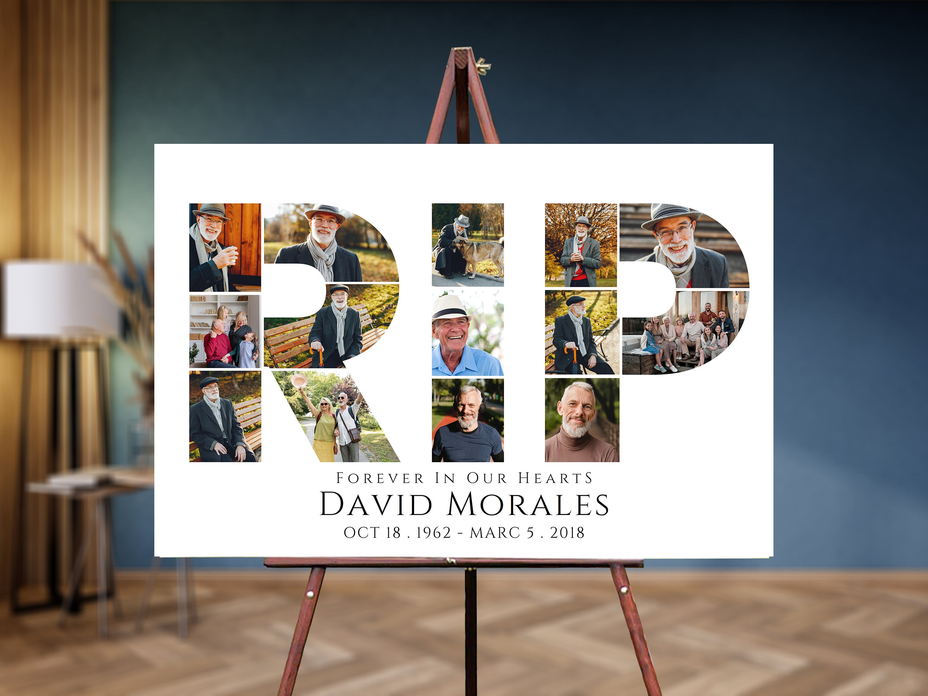 Funeral Collage Posters With RIP Text and Photos, Funeral Posters ...