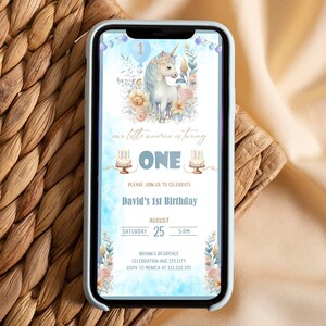 Unicorn Birthday Invitation, Unicorn Kids Birthday Evite Template ,Birthday Party, Digital Text Birthday Invite, Award-Winning Design