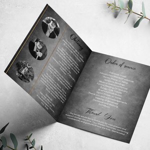 Black and White Funeral Program Template, Funeral Memorial Program ...
