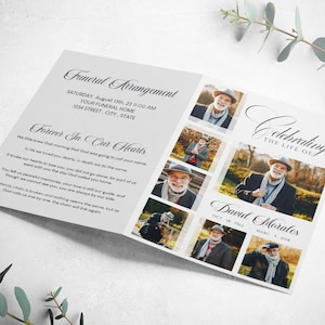 May include: A funeral program with a collage of photos of a man, the text "Celebrating the Life of David Morales" and the dates "Oct. 18, 1962 - March 5, 2018".