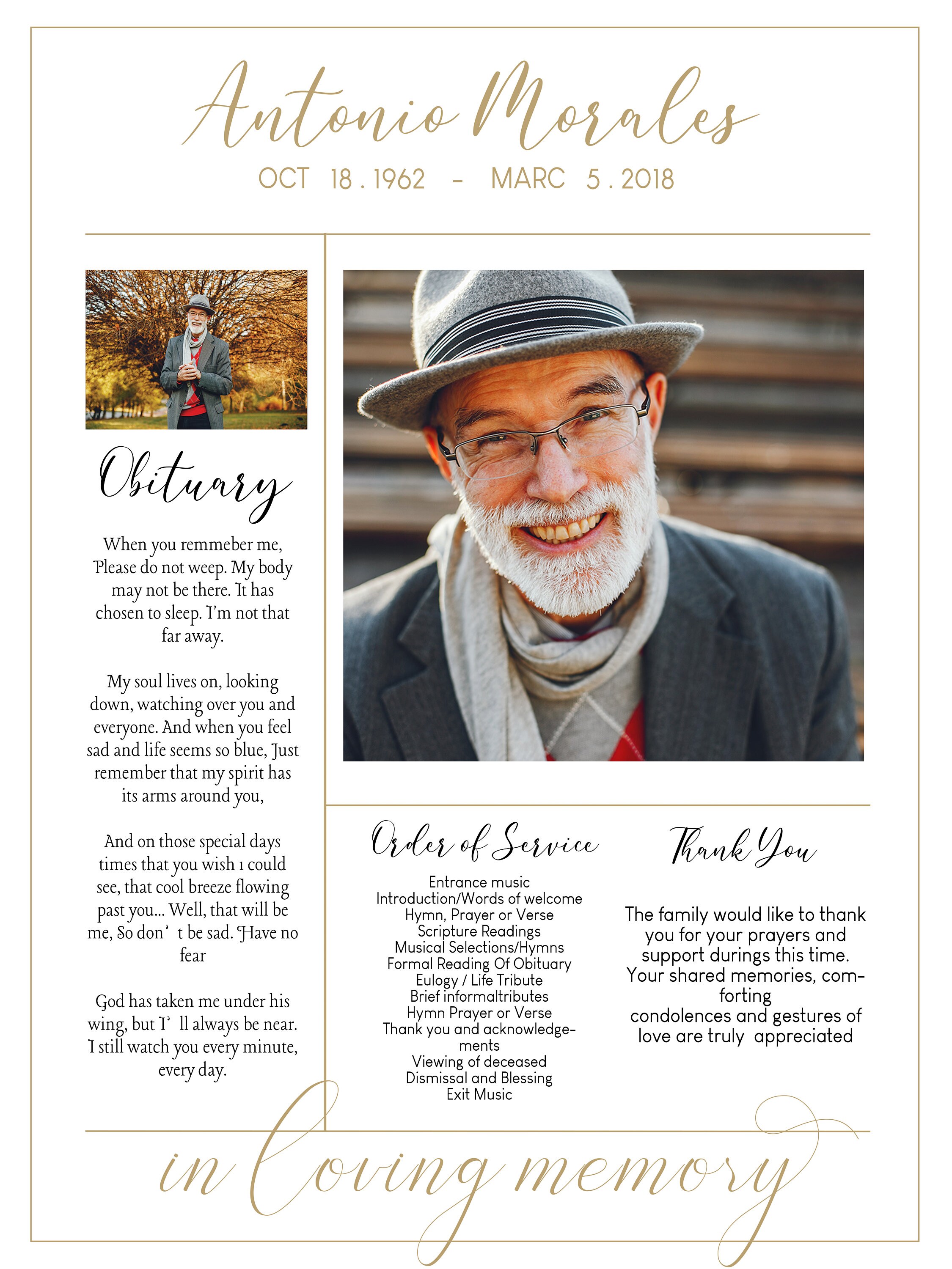 Funeral Set Collage Poster Templates Obituary Funeral Welcome - Etsy UK